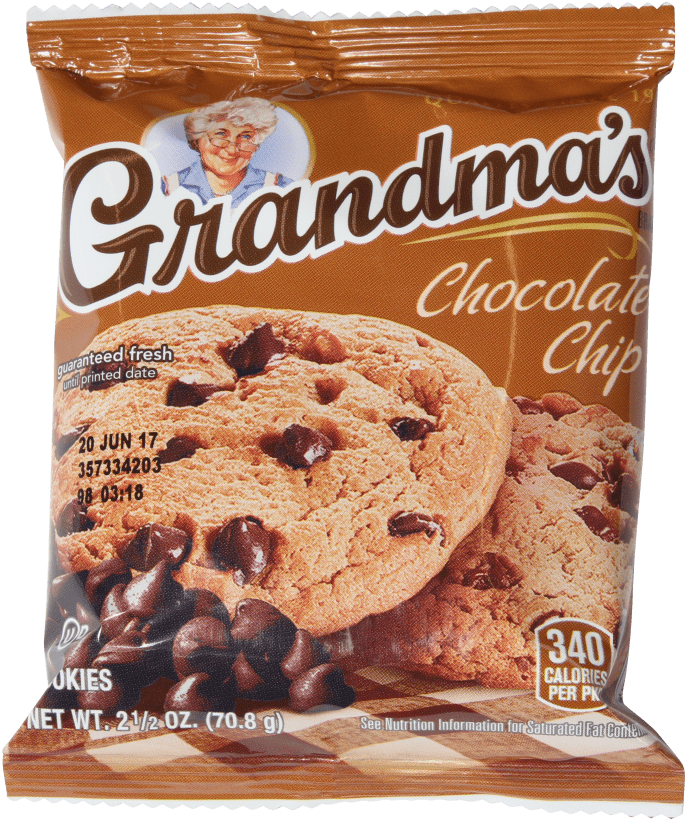 Grandma's Chocolate Chip Cookie's - Grandmas Cookies, Chocolate Chip - 2.5 Oz (1350x900), Png Download