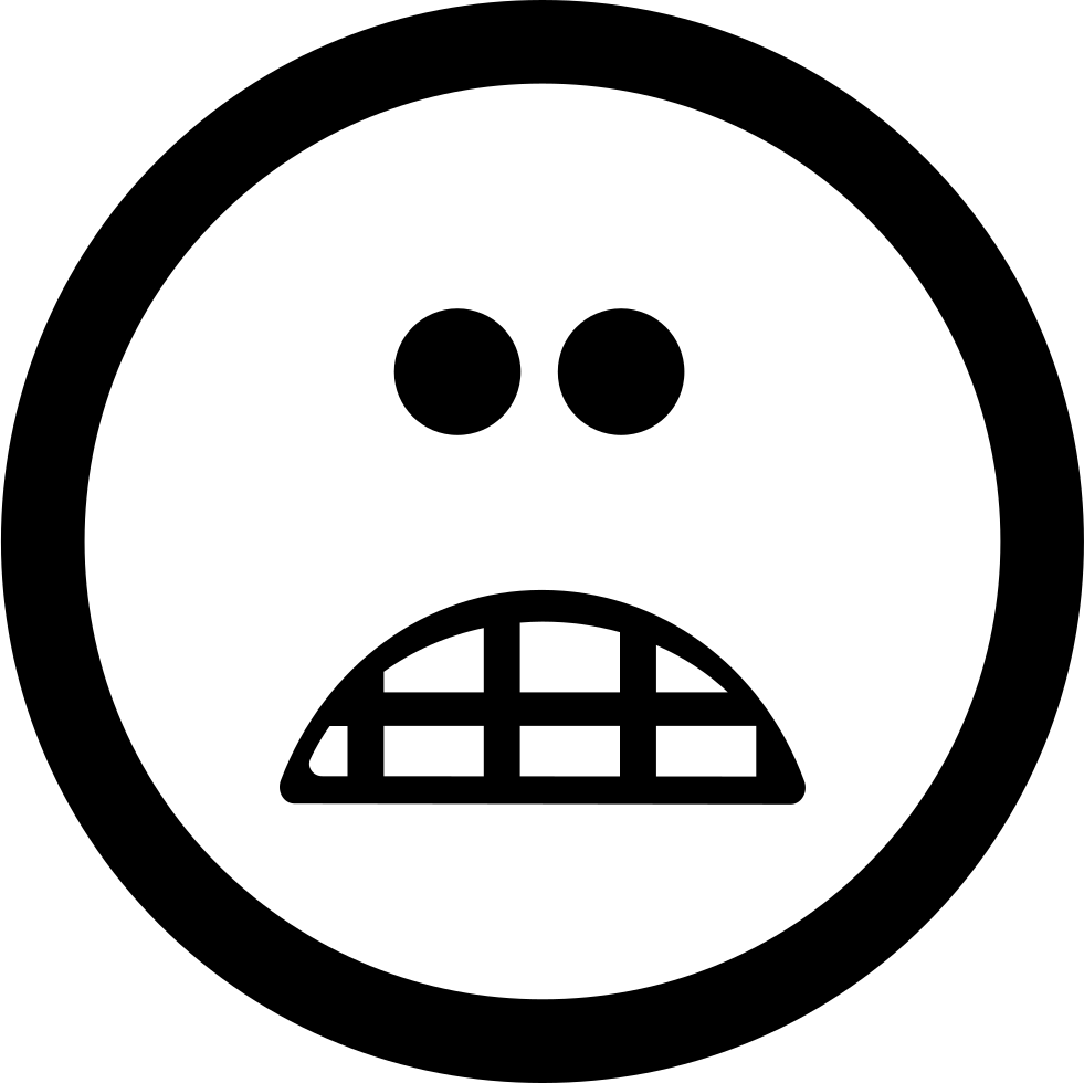 Scared Emoticon Square Face - Number 2 In Circle (981x980), Png Download