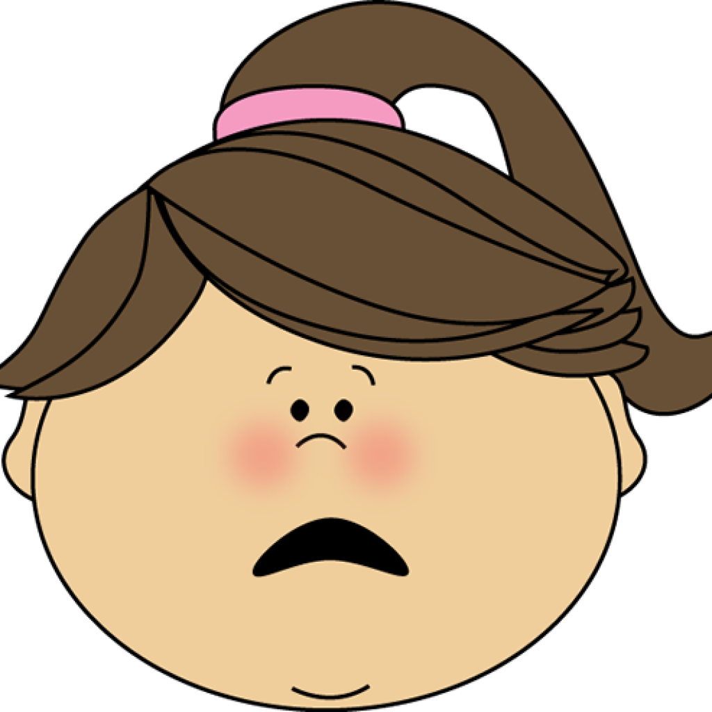 Image Transparent Stock Scared Music Notes Hatenylo - Scared Face Cartoon Girl (1024x1024), Png Download