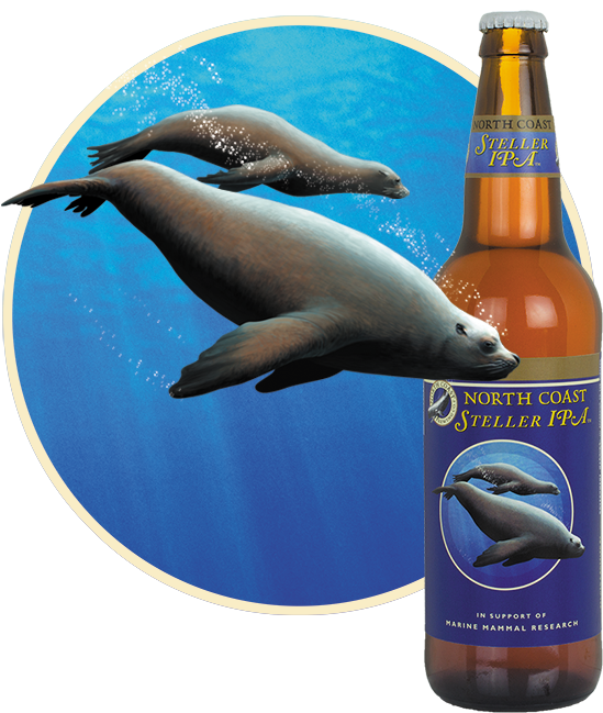 Steller Bottle Sea Lions - North Coast Brewing Scrimshaw Ipa (556x650), Png Download