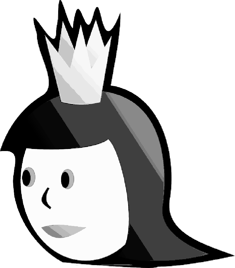 Queen, Princess, Head, Woman, Girl, Crown, - Queen Of Spades Simple (800x912), Png Download