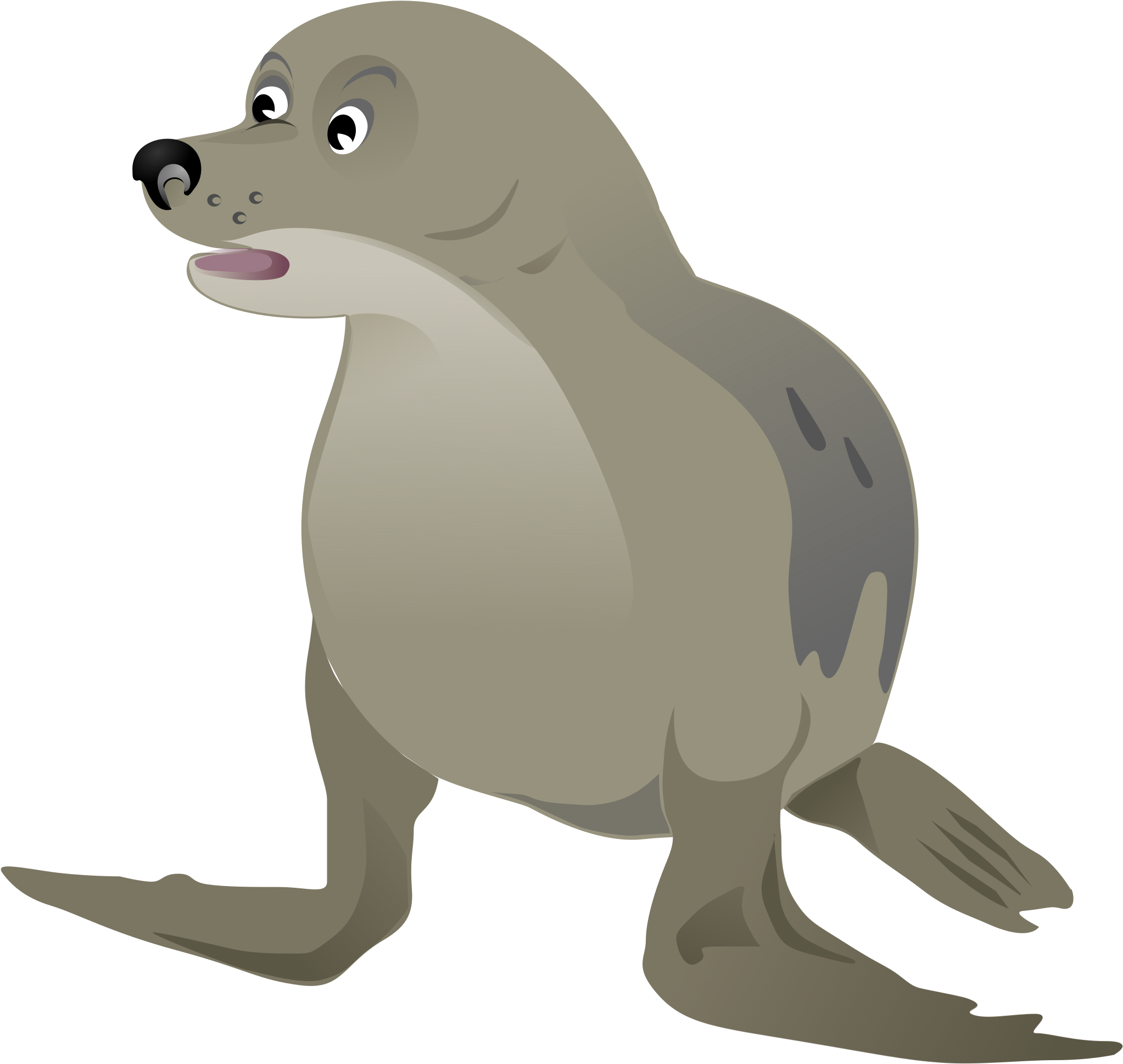 Grey Big Image Png - Clipart Grey Seal (2400x3394), Png Download