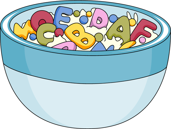 Png Black And White Stock Cartoon Bowl Of Cereal Free - Cereal Clipart (600x453), Png Download