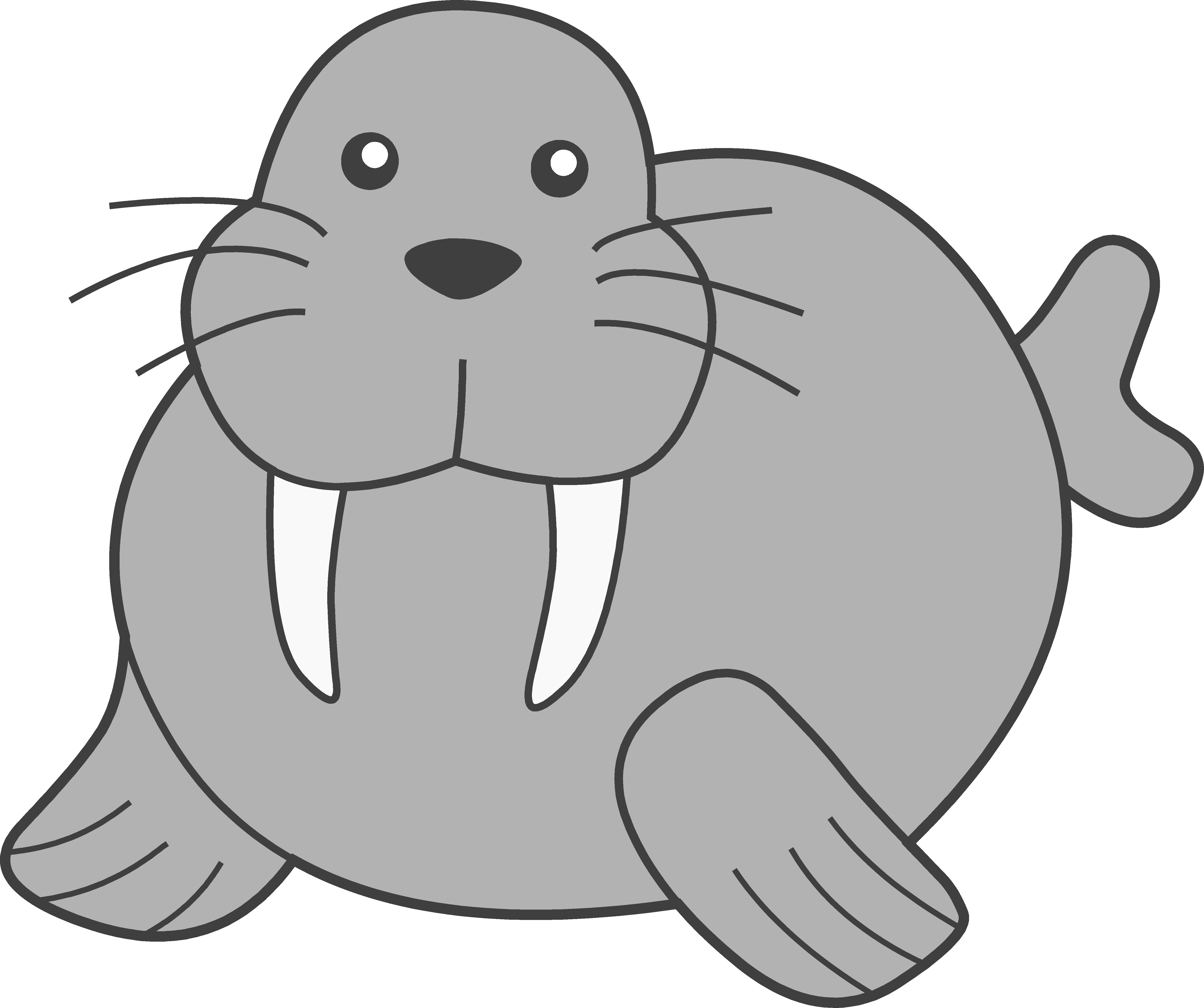 Sea Lion Clipart Cute - Walrus Clip Art (5335x4466), Png Download