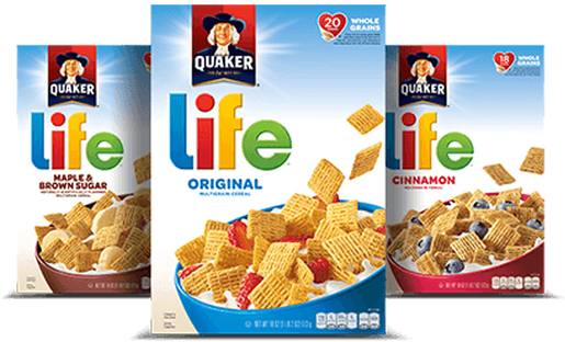 Png Free Library Bashas Quaker The Centsable Shoppin - Life Cereal Life Multigrain Cereal, Original, 18 Oz (620x358), Png Download