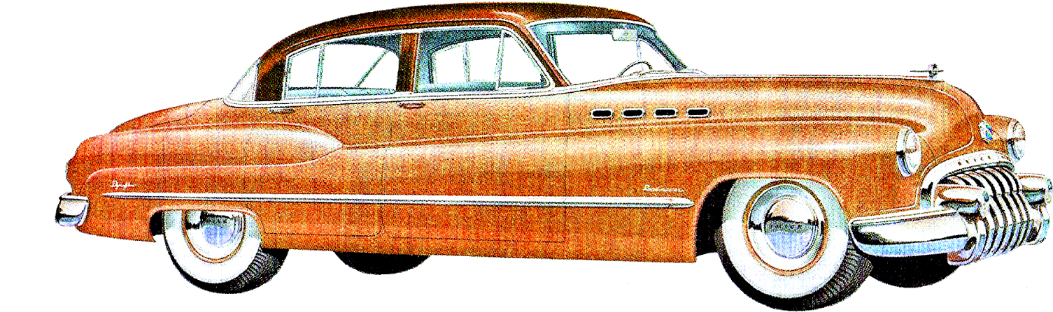 Vintage Buick Car Image - 1950 Car Png (1600x624), Png Download