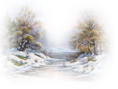 Winter - Paysage De Neige Png (400x301), Png Download