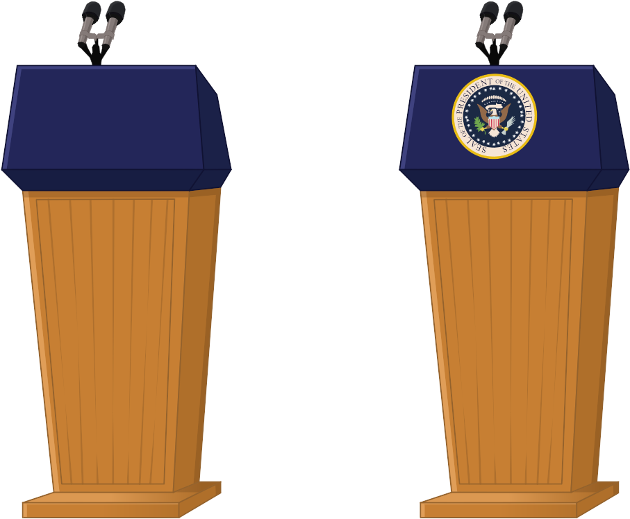 Clip Podium Drawing Animated - Cartoon President At A Podium (1920x1080), Png Download