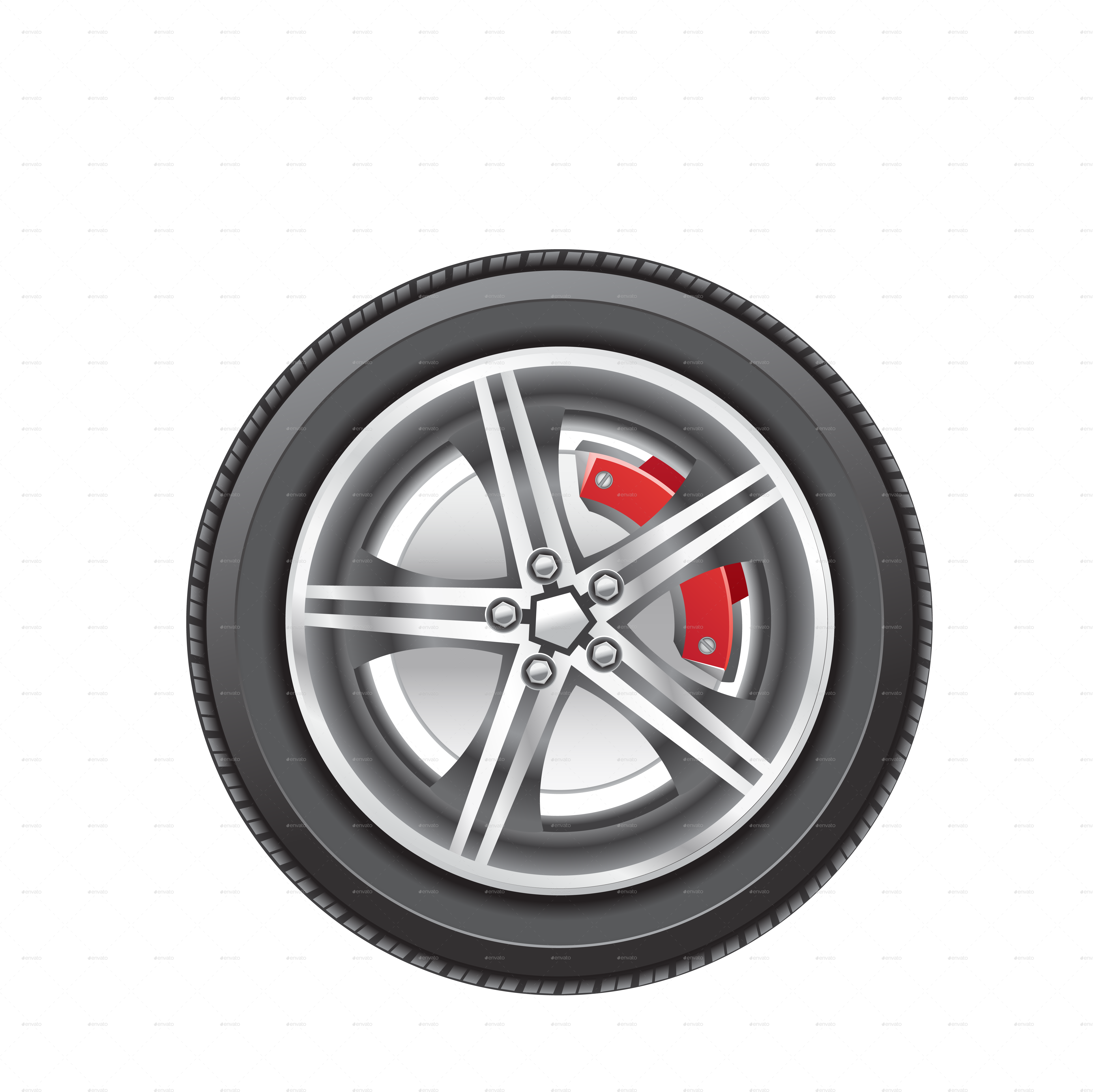 Winter Flat Tire On Snow Background Winter Flat Tire - Flat Tire Vector (4961x4961), Png Download