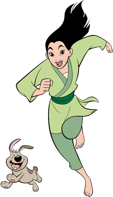 Disney Clipart Mulan - Mulan And Little Brother (388x660), Png Download