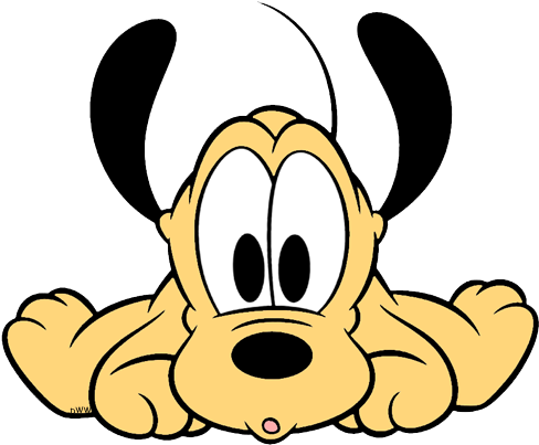Babies Clipart Pluto - Baby Pluto Mickey Mouse (500x422), Png Download