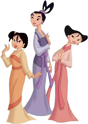 Mulan & Shang - Ting Ting Su And Mei (370x522), Png Download