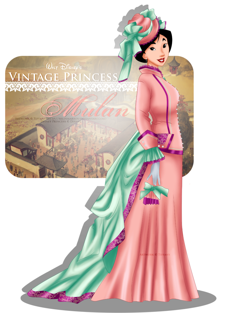 Disney Princess Clipart Princess Aurora Belle Fa Mulan - Princess Mulan Vintage (900x1261), Png Download