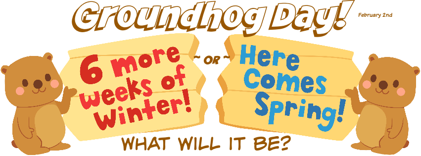 Happy Transparent Groundhog Day - Happy Groundhog Day (851x315), Png Download