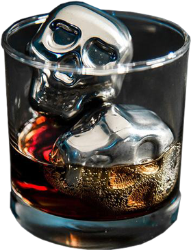 Metal Skull Ice Cube - Whiskey Skull Ice Cubes (422x422), Png Download