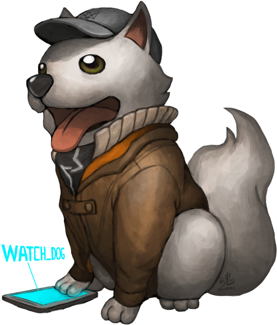 Watch D Watch Dogs 2 Assassin's Creed - Watch Dogs Aiden Pearce Dog (600x663), Png Download