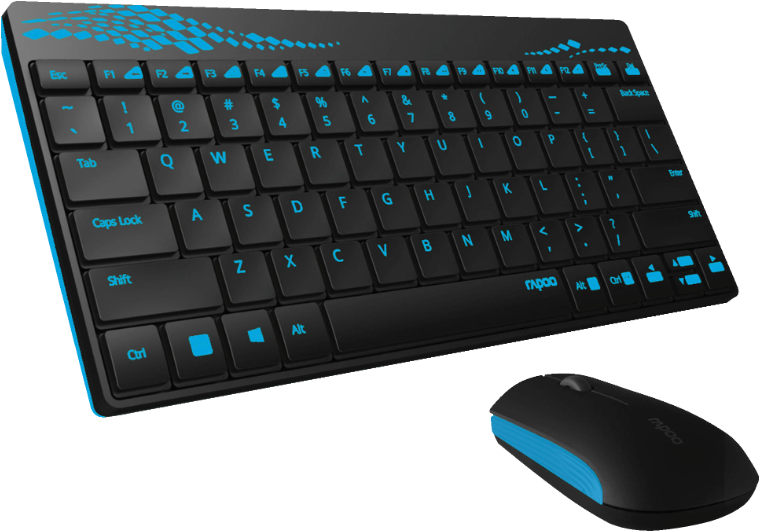 Rapoo 8000 Wireless Keyboard & Mouse Combo - Rapoo Keyboard Mouse Wireless (786x587), Png Download