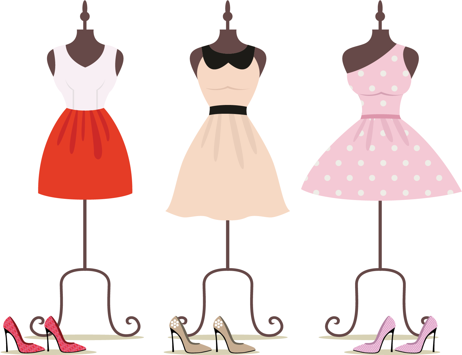 Dress Clothing Royalty Free Clip Art Women - Dress Mannequin Clipart (1596x1250), Png Download