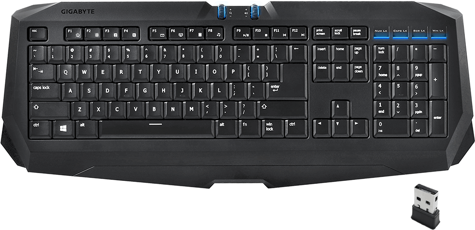 Force K7 Wireless - Gigabyte Gaming Keyboard Force K7 Wireless, Black (1000x1000), Png Download