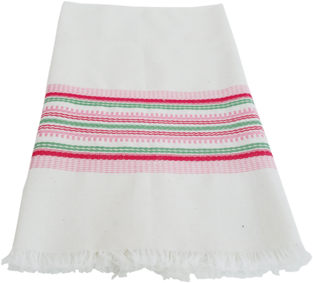 The Pink And Green Accents Of This Towel Adds A Splash - Wool (1280x1199), Png Download