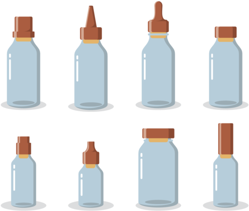 Bottle With Stoppers Icons Vector - Glass Bottle (700x490), Png Download