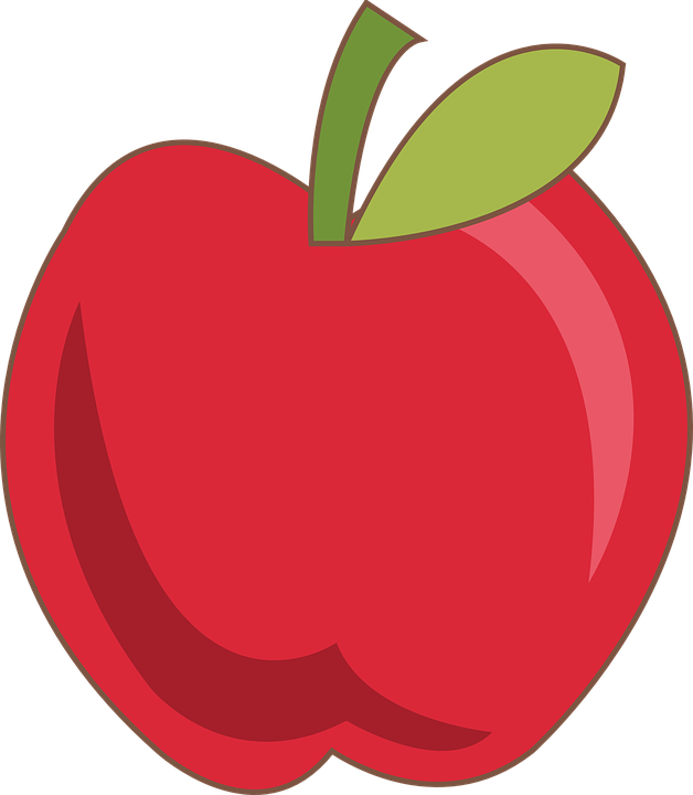 Red Apple Fruits Png Transparent Images Clipart Icons - Pola Gambar Apel Merah (628x720), Png Download