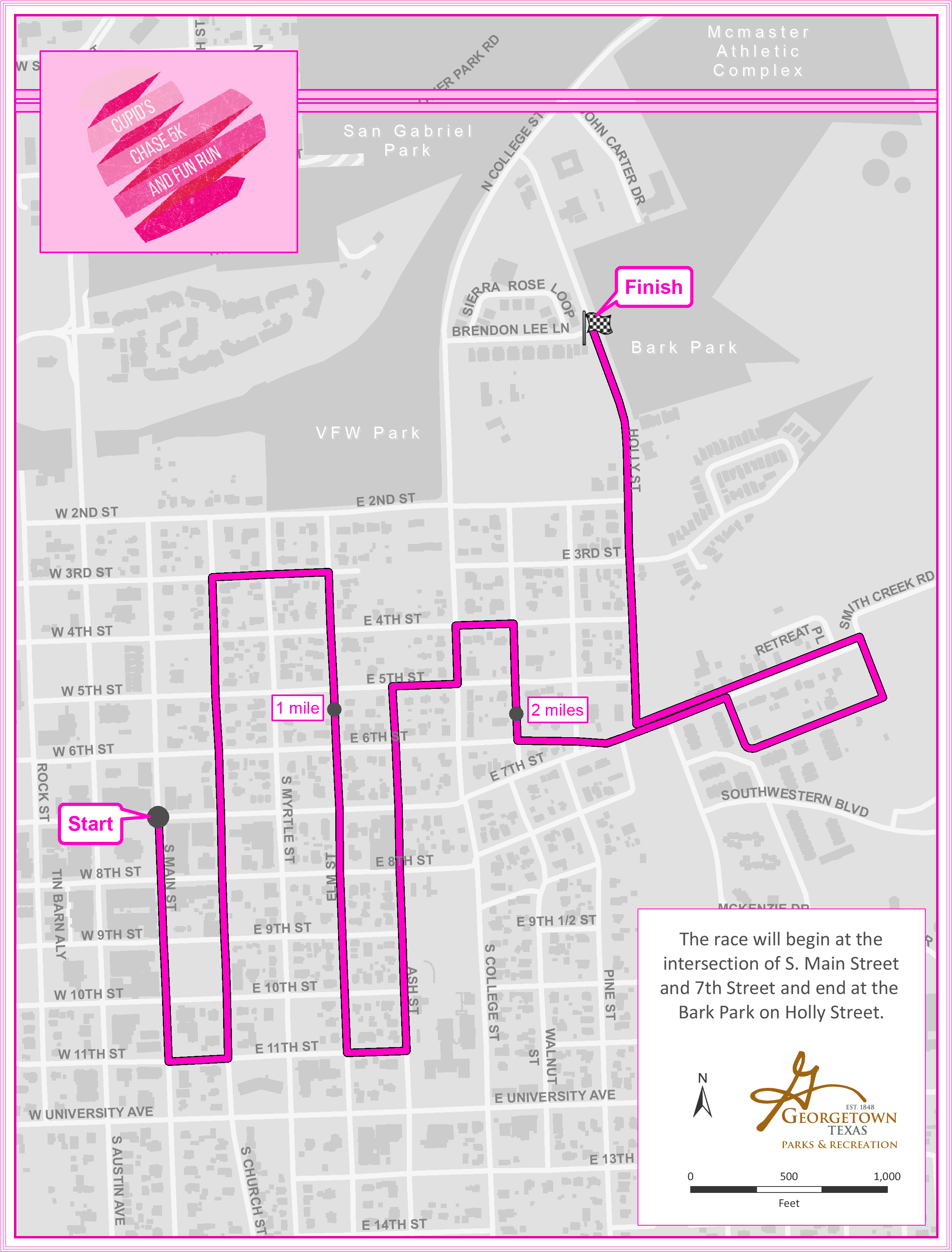 The Race Begins At 7th And Main St - Georgetown (2550x3300), Png Download