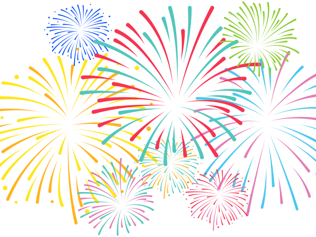 Fireworks Clipart Translucent - Transparent Background Fireworks Clipart (640x480), Png Download