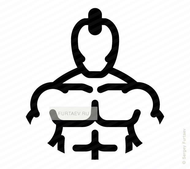 Vector Icon Of Strong Muscular Man With Mohawk - Vector Graphics (620x553), Png Download