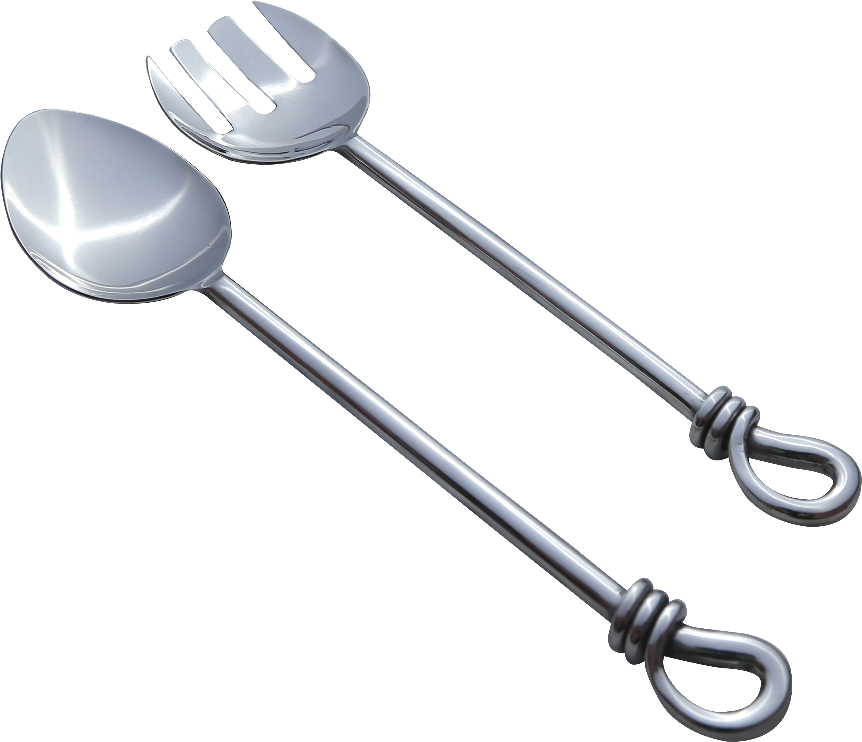 Full Polished Knot Design Salad Serving 2 Pcs - Spoon (3000x3000), Png Download
