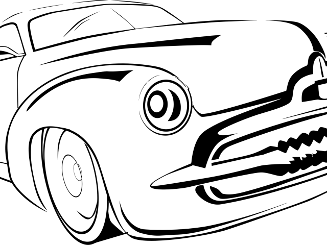 Car Line Art - Classic Car Line Art (640x480), Png Download