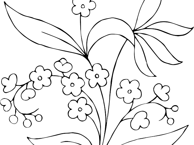 White Flower Clipart Vector - Black And White Single Flower Clip Art (640x480), Png Download