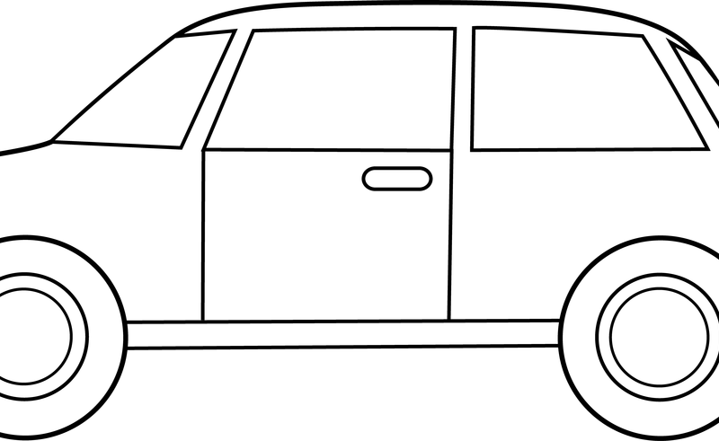 Colorable Car Line Art Free Clip Art - City Car (800x491), Png Download