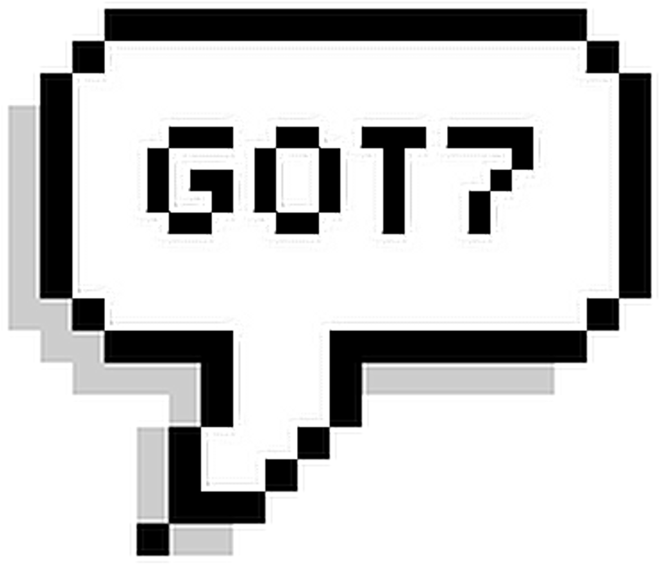 Got7 Sticker - Pixel Text Box Transparent (1024x931), Png Download