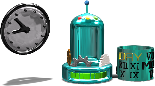 Time Machine Stationery Holder - Wall Clock (890x668), Png Download