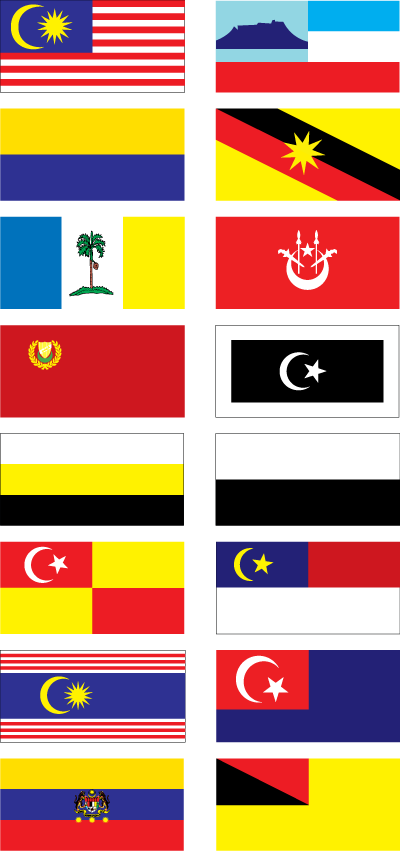 Malaysia Flags & 15 States - Malaysia 14 States Flag (400x851), Png Download