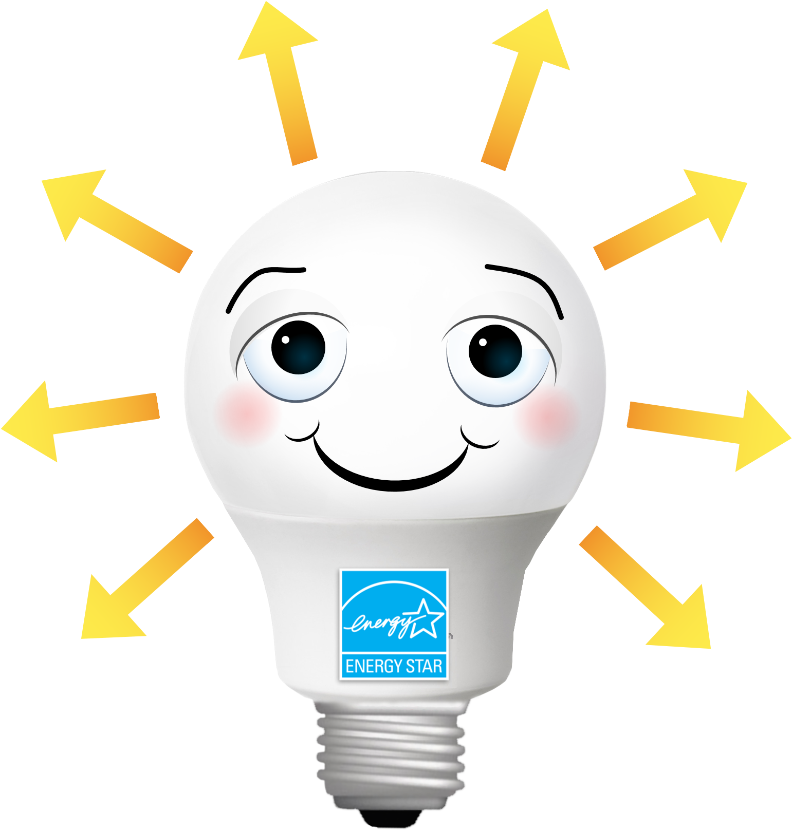 Happy Led Bulb (1540x1655), Png Download