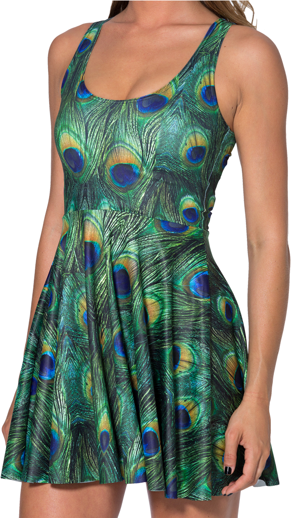 Peacock Reversible Skater Dress › Black Milk Clothing - Day Dress (683x1024), Png Download