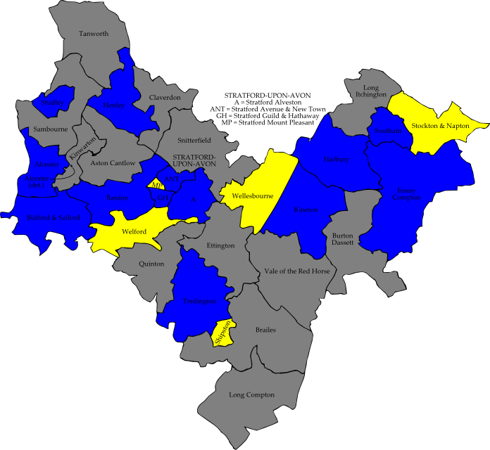 Stratford-avon 2007 Election Map - Stratford Upon Avon District (696x640), Png Download