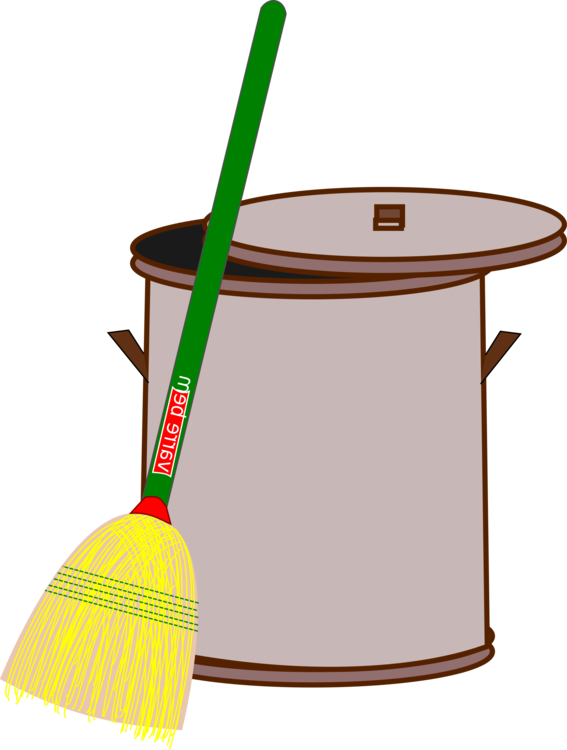 All Photo Png Clipart - Broom And Trash Can (567x750), Png Download