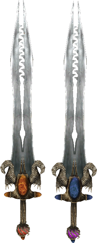 Dawnfang/duskfang From Oblivion The Shivering Isles - Ski Binding (392x800), Png Download