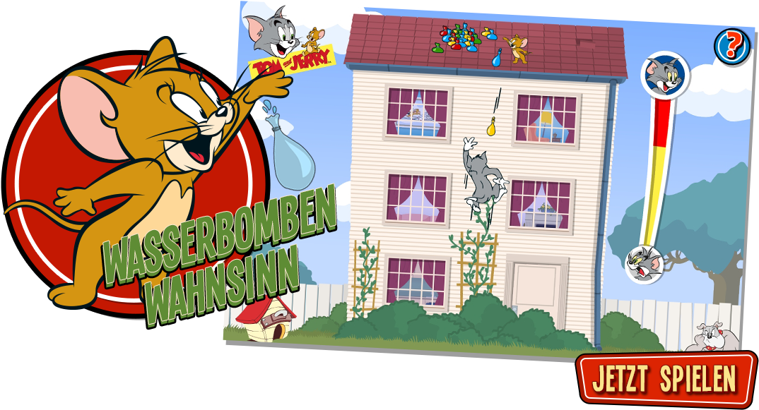 Wasserbomben Wahnsinn Wasserbomben Wahnsinn - Tom And Jerry (1117x580), Png Download