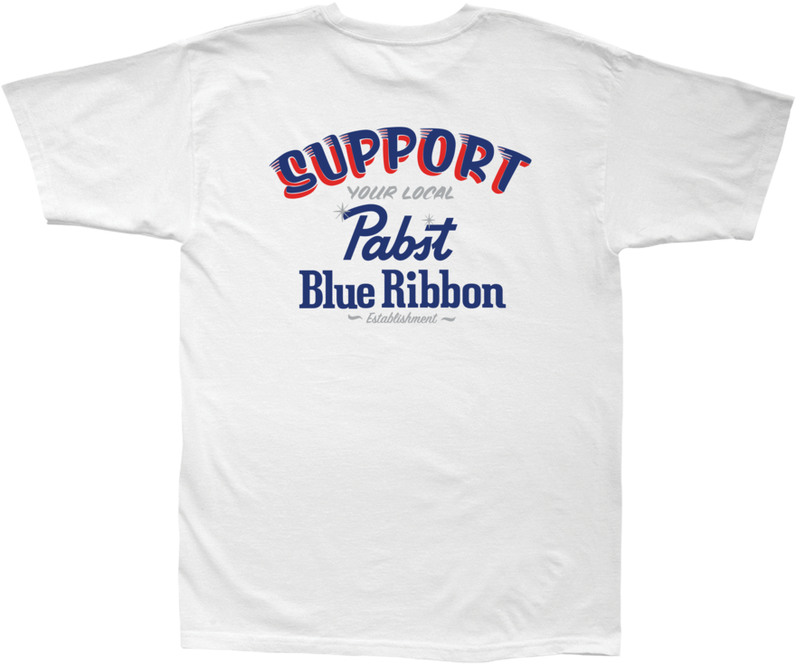 Lmc X Pbr Local Favorite Stock Tee - Pabst Blue Ribbon (1024x878), Png Download
