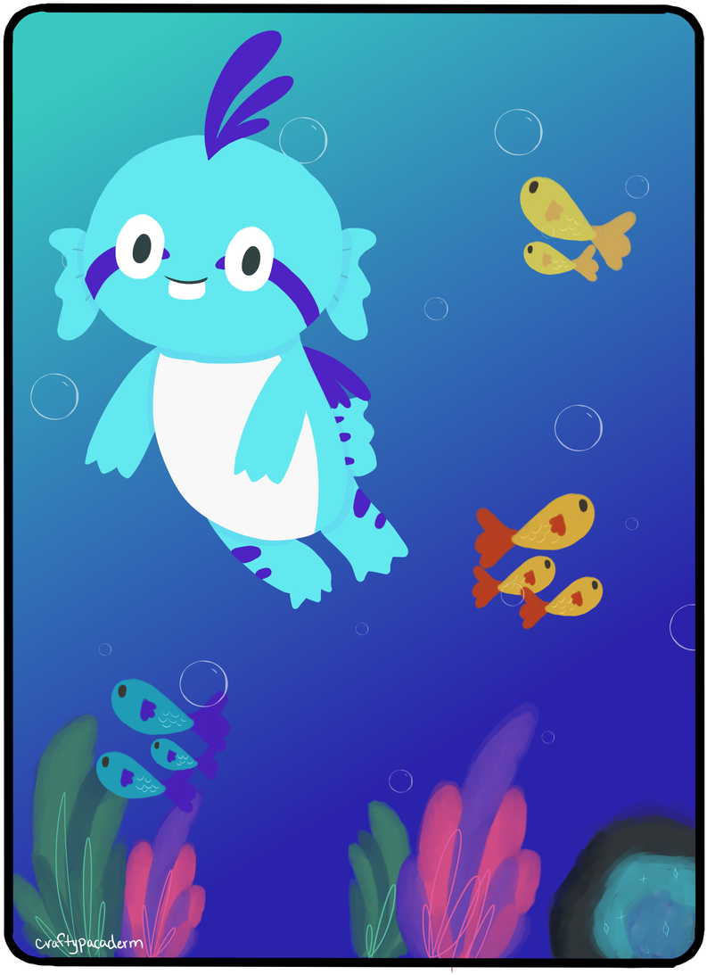Really Happy With It ^^ Enjoy A Little Swimming Mrgly - Cartoon (1048x1200), Png Download