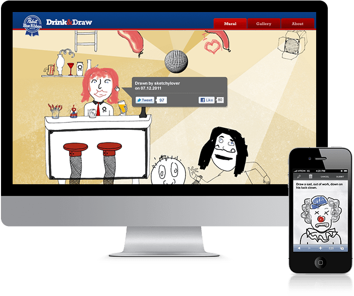 Pbr Drink & Draw - Iphone (940x592), Png Download