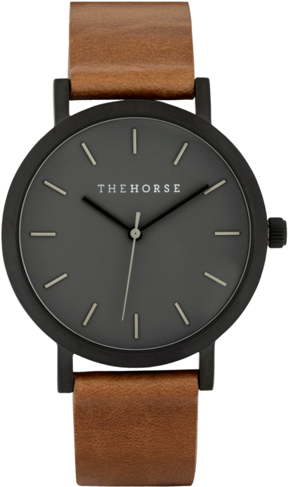 The Horse Mini Original Ma4- Black Case / Tan Leather - Watch (605x743), Png Download