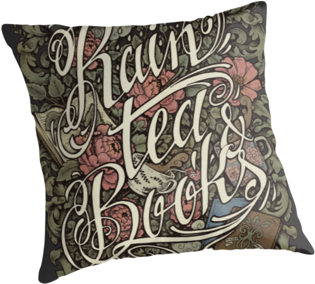 Rain Tea Books Color Version Throw Pillows Png Tea - Cushion (875x875), Png Download