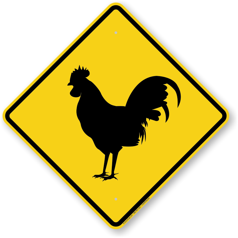 Rooster Crossing Symbol Sign - Bear Crossing Sign (800x800), Png Download