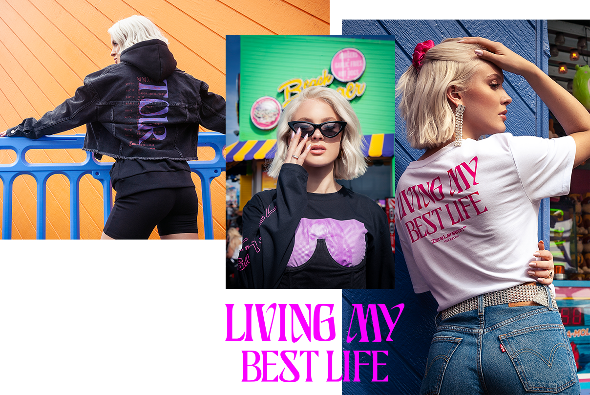 Cropped Oversized Denim Jacket Shop Now - Zara Larsson Small Shorts (1208x808), Png Download
