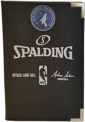 Minnesota Timberwolves Small Pebbled Black Padfolio - Label (500x667), Png Download